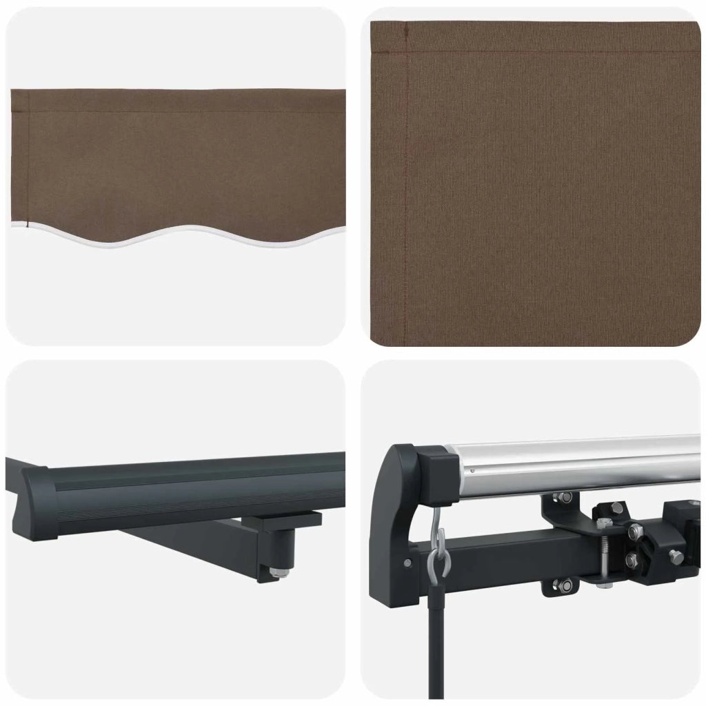 Tenda retrattile Tortora 400 × 350 cm Poliestere e Alluminio 3426131