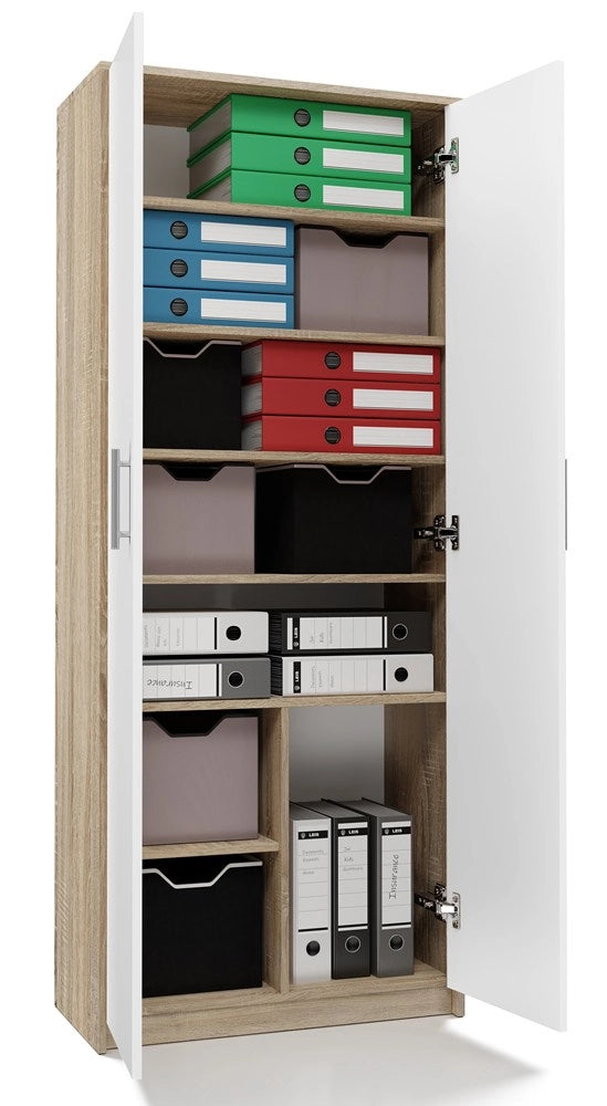 Scaffale OLIV 2d bianco sonoma libreria moderna