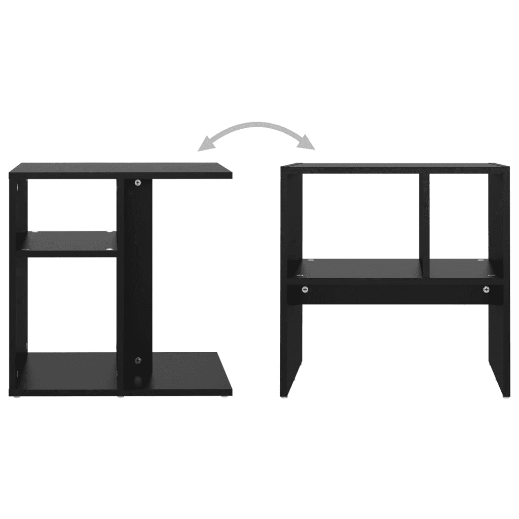Tavolino Nero 50x30x50 cm in Legno Multistrato 803021