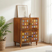 Credenza con porta Noce 60 x 33 x 75 cm Legno di mango massello 4018250