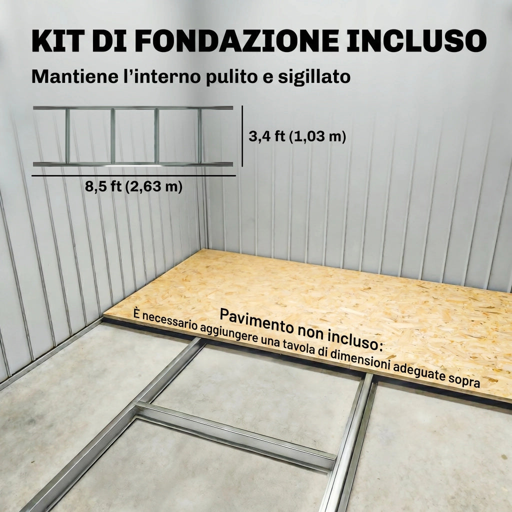 Casetta da Giardino ¨C Zephmum ¨C Grigio 277x195x192 cm