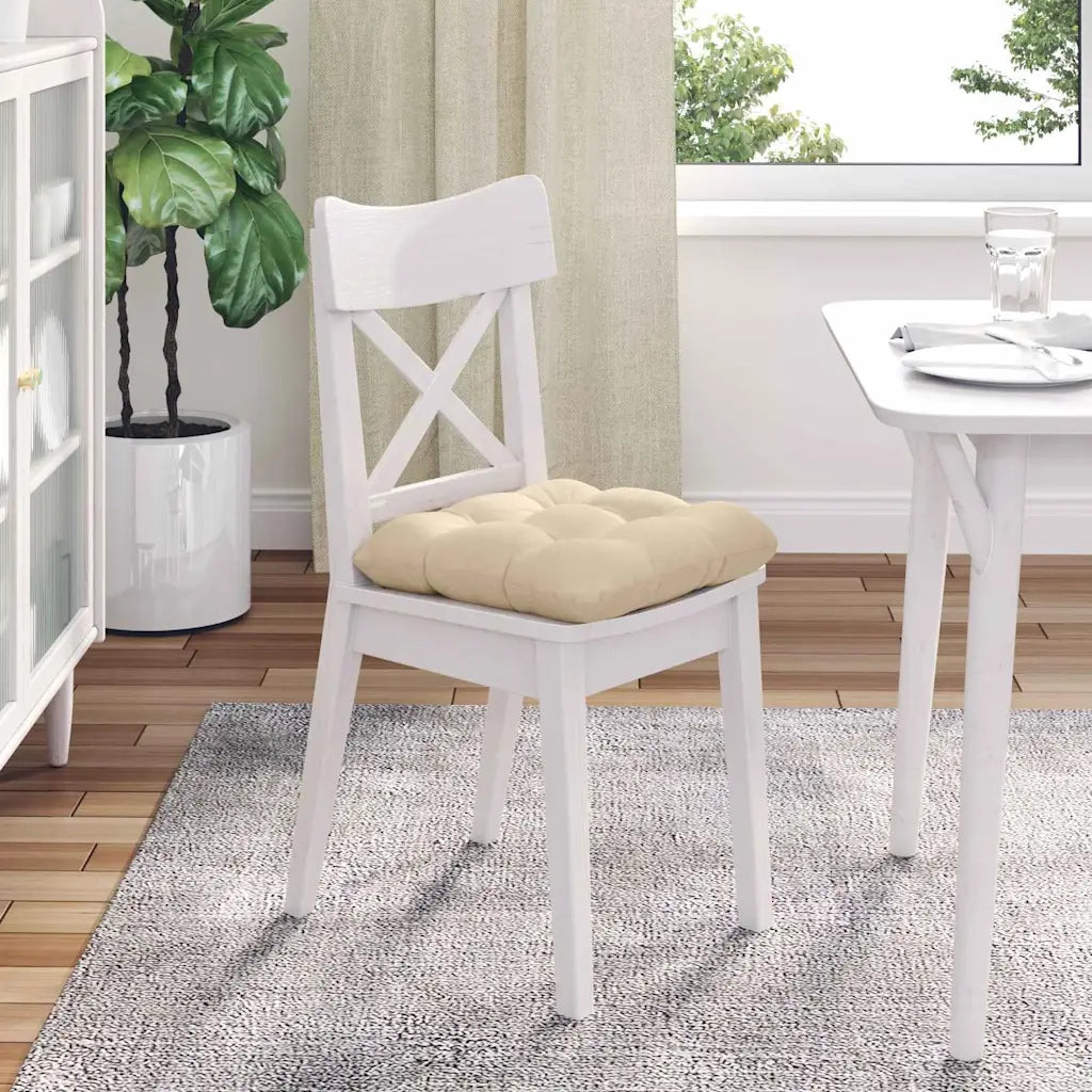 Cuscini per Seduta 4 pcs Crema 40 x 40 cm Tessuto in Microfibra 42015093