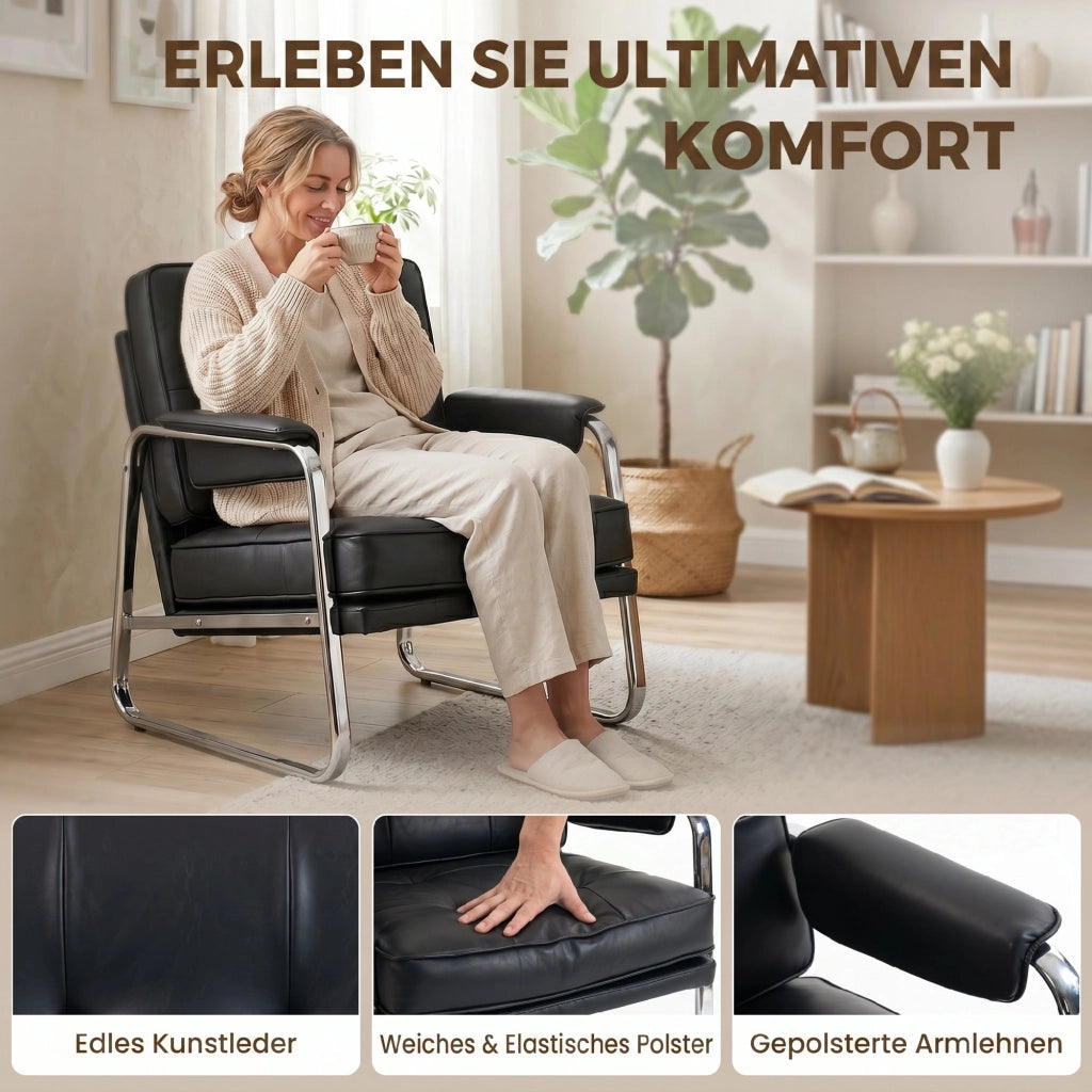 Poltrona Relax Reclinabile in Similpelle ¨C Minimal ¨C Nero