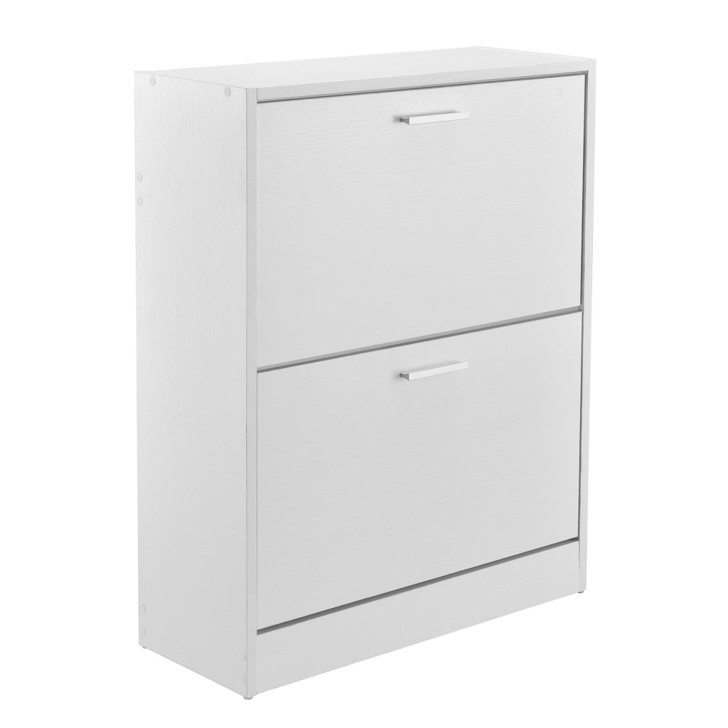Scarpiera Sykkylven con 2 Contenitori Ribaltabili - Bianco [en.casa]