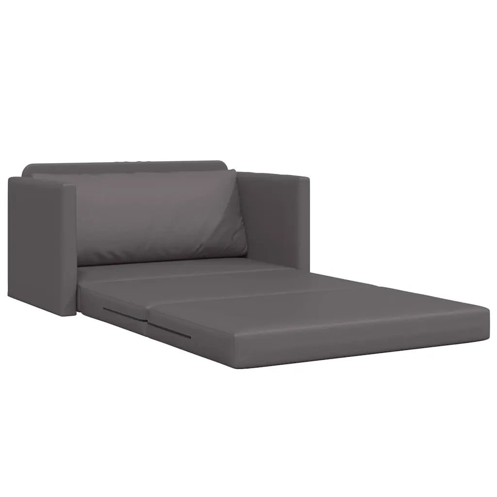 Divano letto-Sofa Letto-Daybed Grigio 124 x 71 x 78 cm Pelle Artificiale