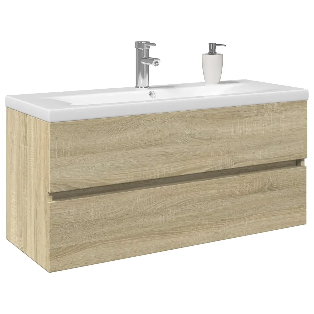 Set Mobili da Bagno | Armadio da bagno 2 pz in Ceramica e Legno Multistrato