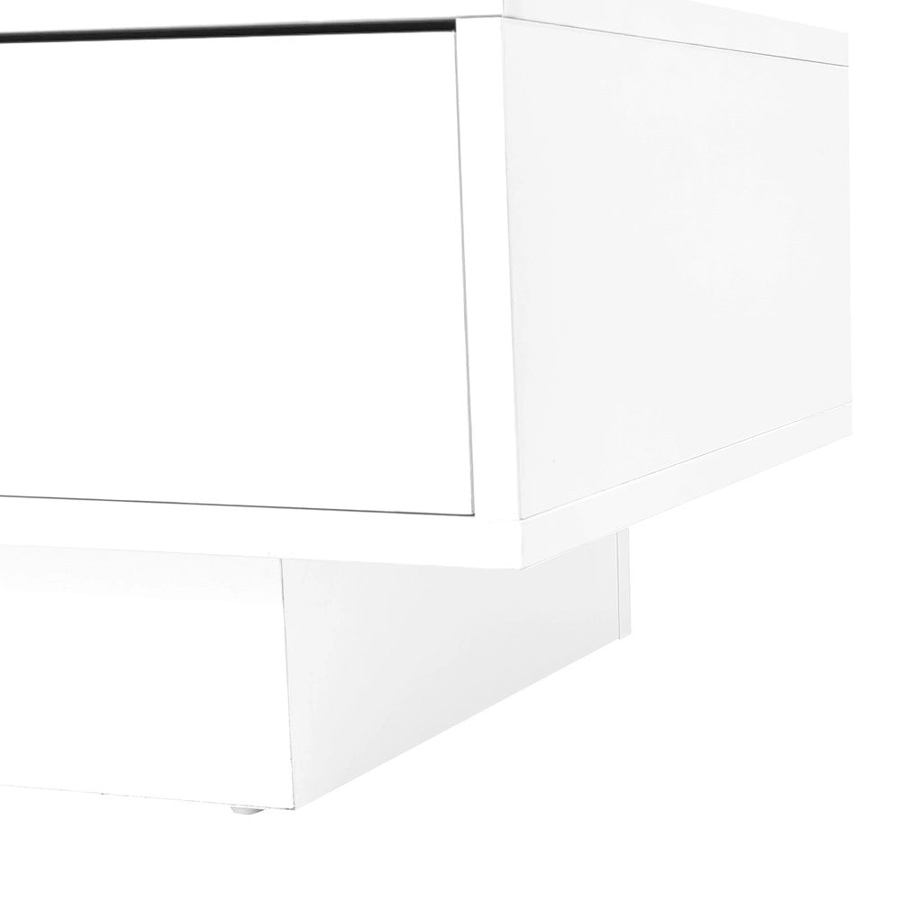 Mobile TV con LED e Vetro ¨C Xylo ¨C Bianco Lucido, 160x38x50,5 cm, per TV 70 Pollici