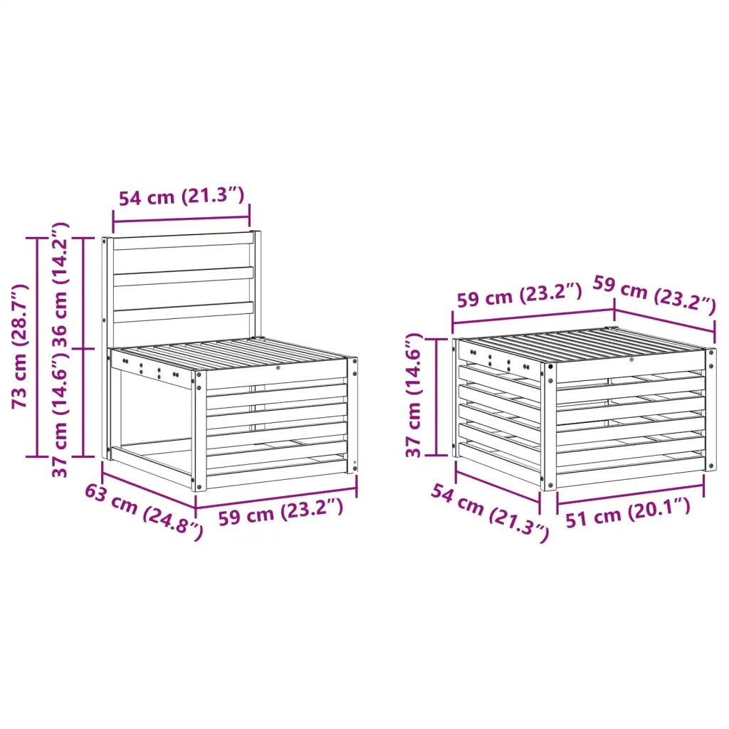 Set di divani da esterno 6 pcs Bianco 253 x 122,5 x 73 cm 3392274