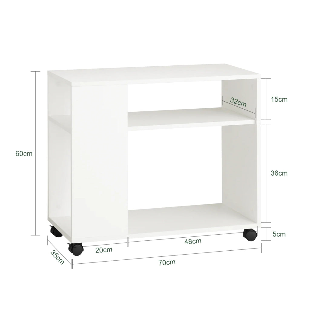 FBT34-W,Tavolino basso da salotto con ruote,Mobile multiuso