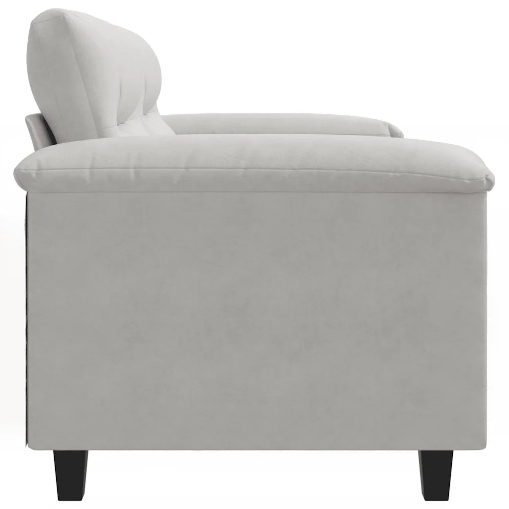 Divano | Divano da soggiorno | Sofa a 2 Posti Grigio Chiaro 120 cm in Tessuto Microfibra