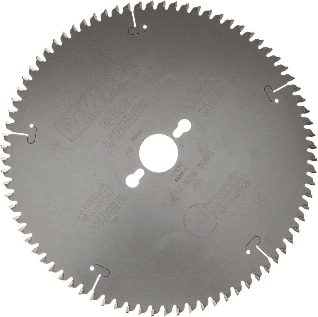 DeWalt, DT4287, QZ, Hoja para sierra circular estacionaria 250x30mm 80D