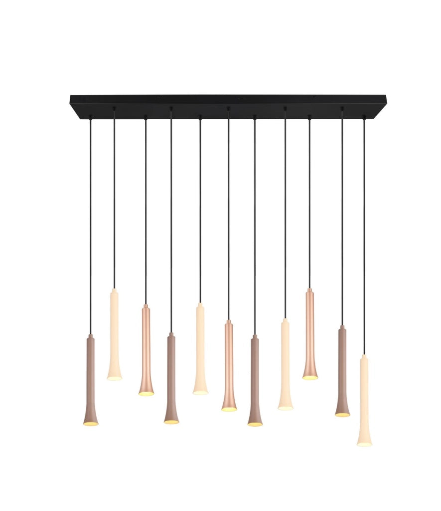 Lampada a sospensione LED Trio Fiato bronzo/nero dimmer