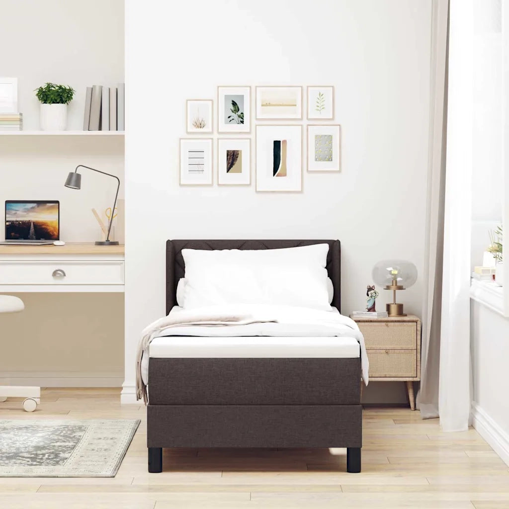 Letto a molle con cuscino Marrone Scuro 200 x 80 cm Tessuto 3341135
