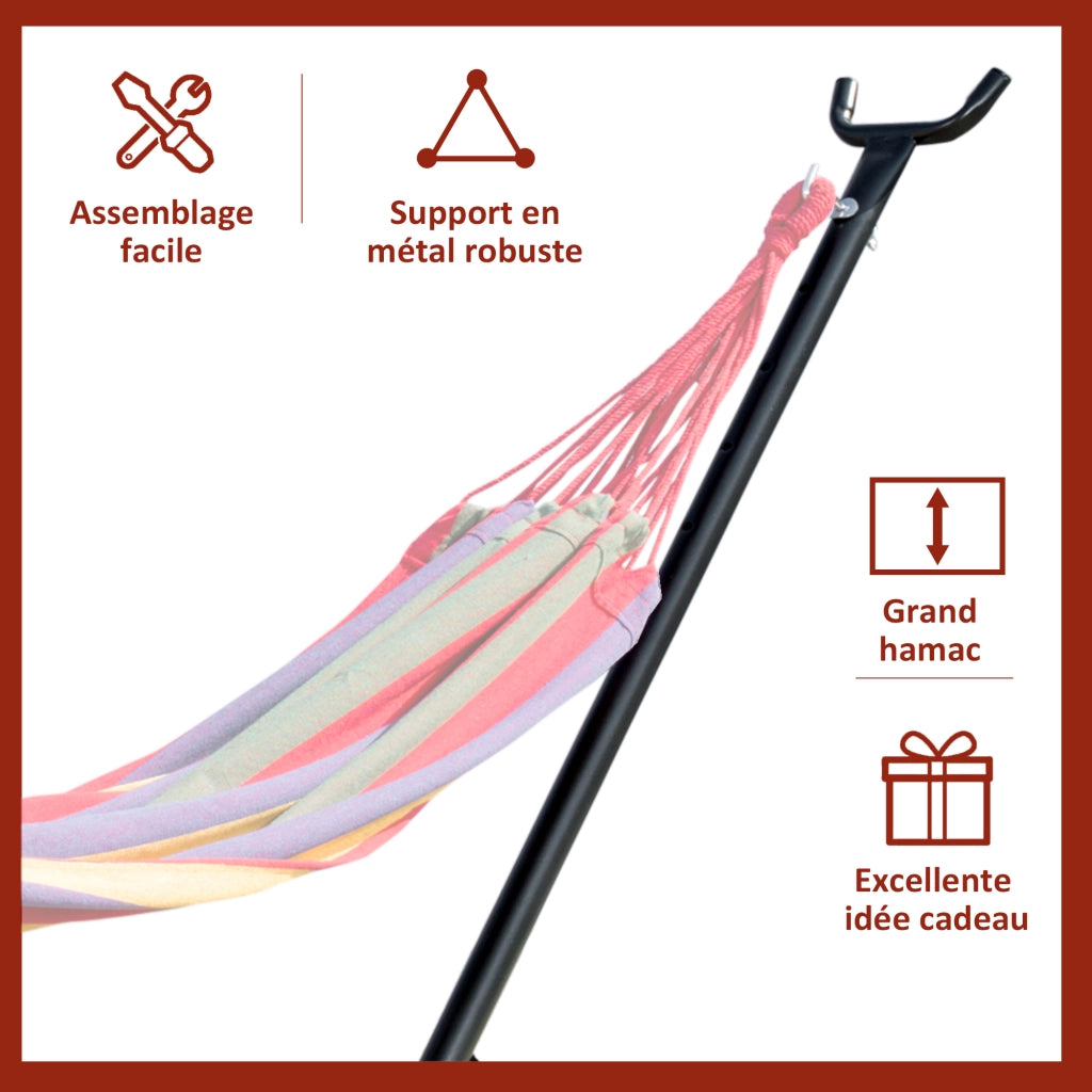 Supporto per amaca in metallo ¨C Zephmum ¨C Nero, regolabile in altezza, 280x117x110 cm
