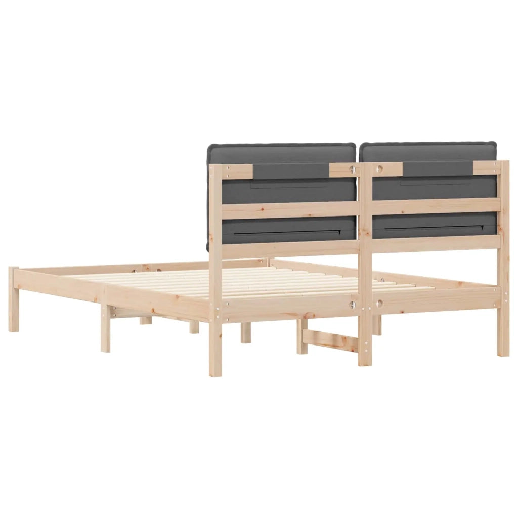 Letto con Testiera Rivestita-Struttura Letto con Testiera Grigio scuro 160 x 200 cm 894414