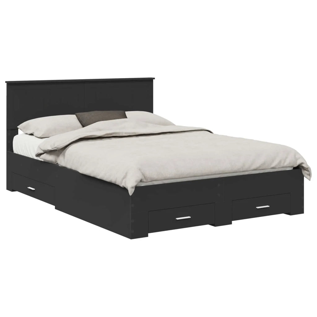 Struttura del letto Nero 135 x 190 cm Legno multistrato 3410905
