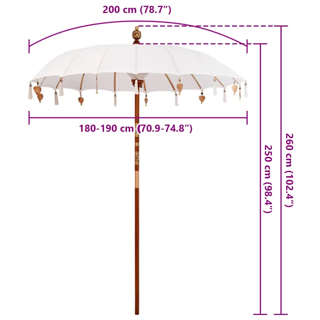 Parasol-Ombrellone da giardino Balinese Crema 190 x 190 x 260 cm 465931