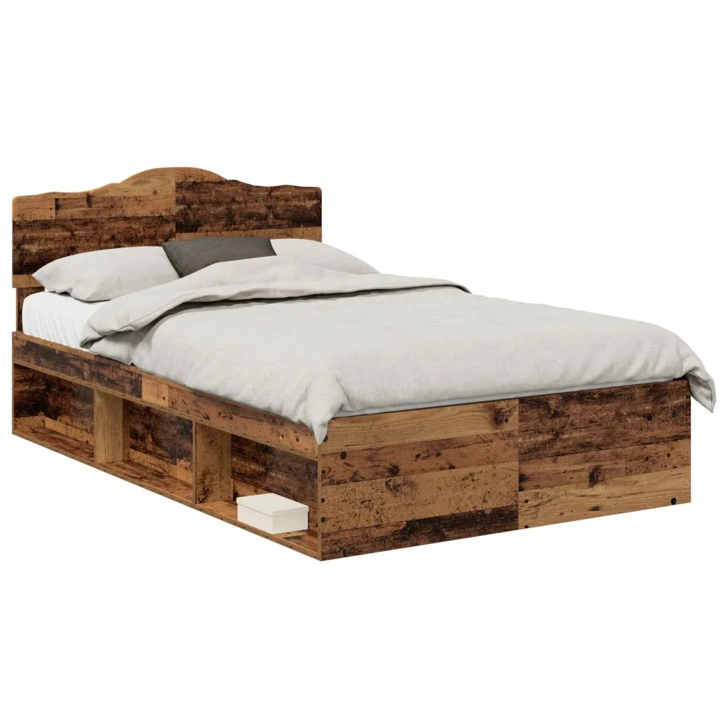Letto matrimoniale | Letto per adulti | Struttura del letto Legno vecchio 120 x 190 cm Pino massello