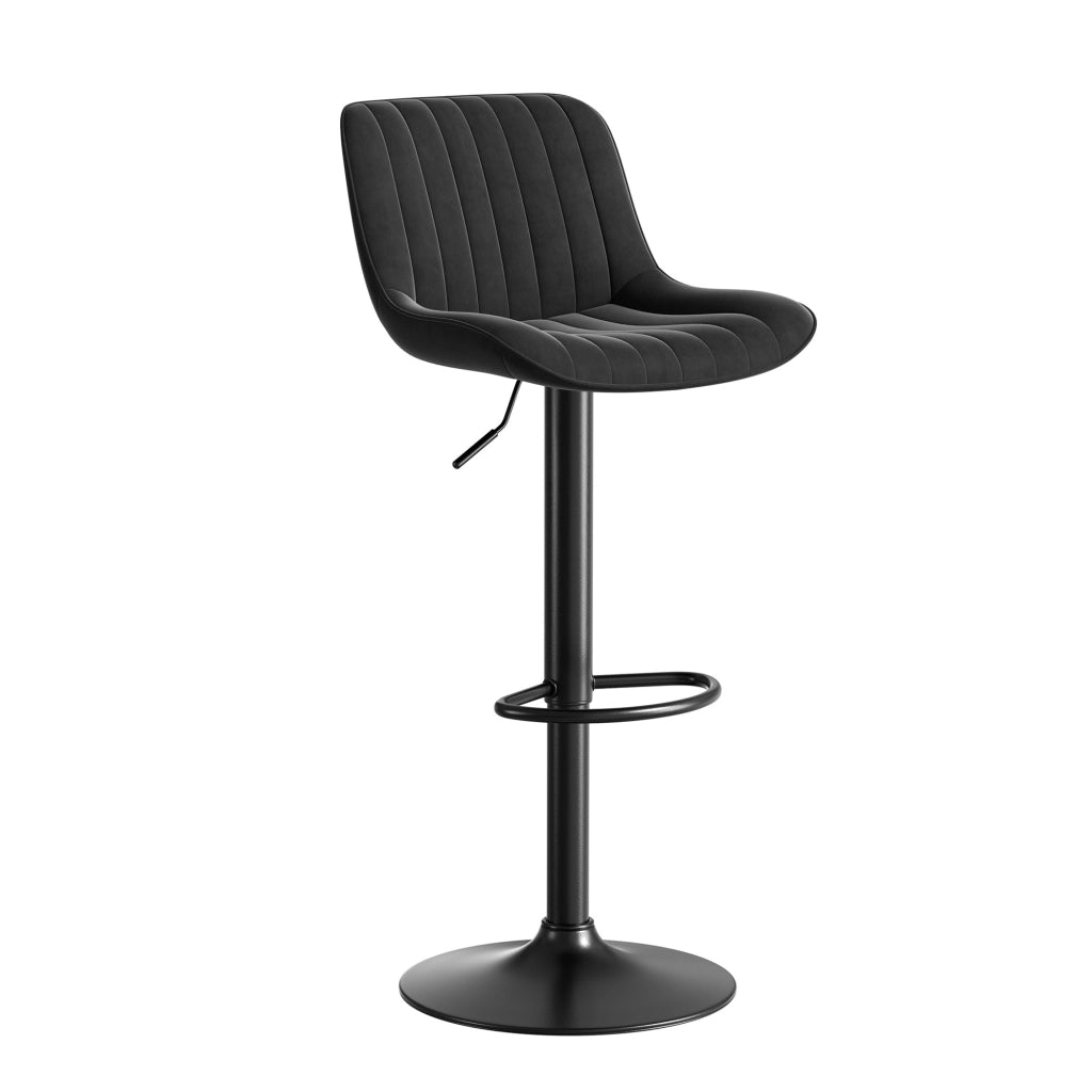 Sedia da bar girevole - Zephmum- Set di 4, regolabile in altezza, rivestimento in velluto