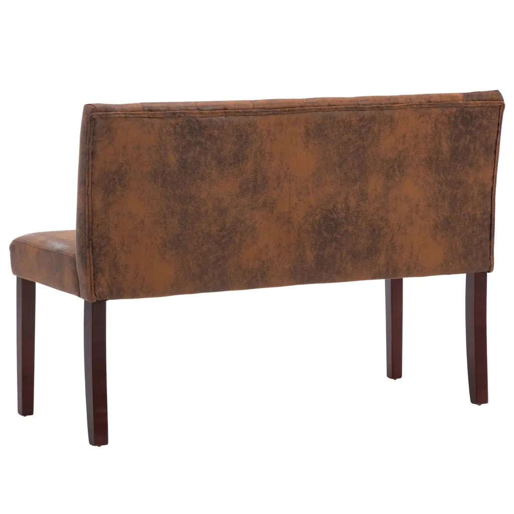 Panca-Sgabello 120 cm Marrone in Similpelle Scamosciata