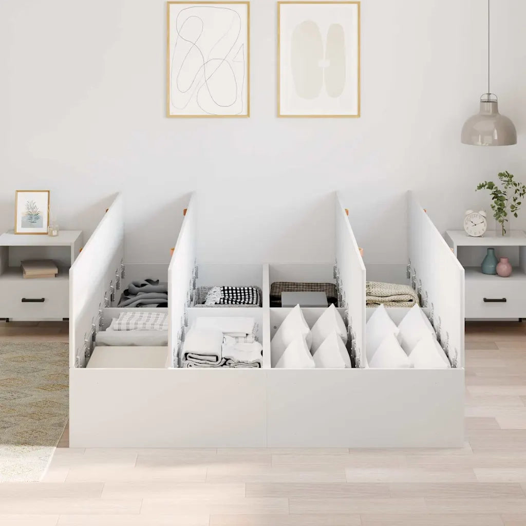 Struttura letto con contenitore Bianco 150 x 200 cm 3335381