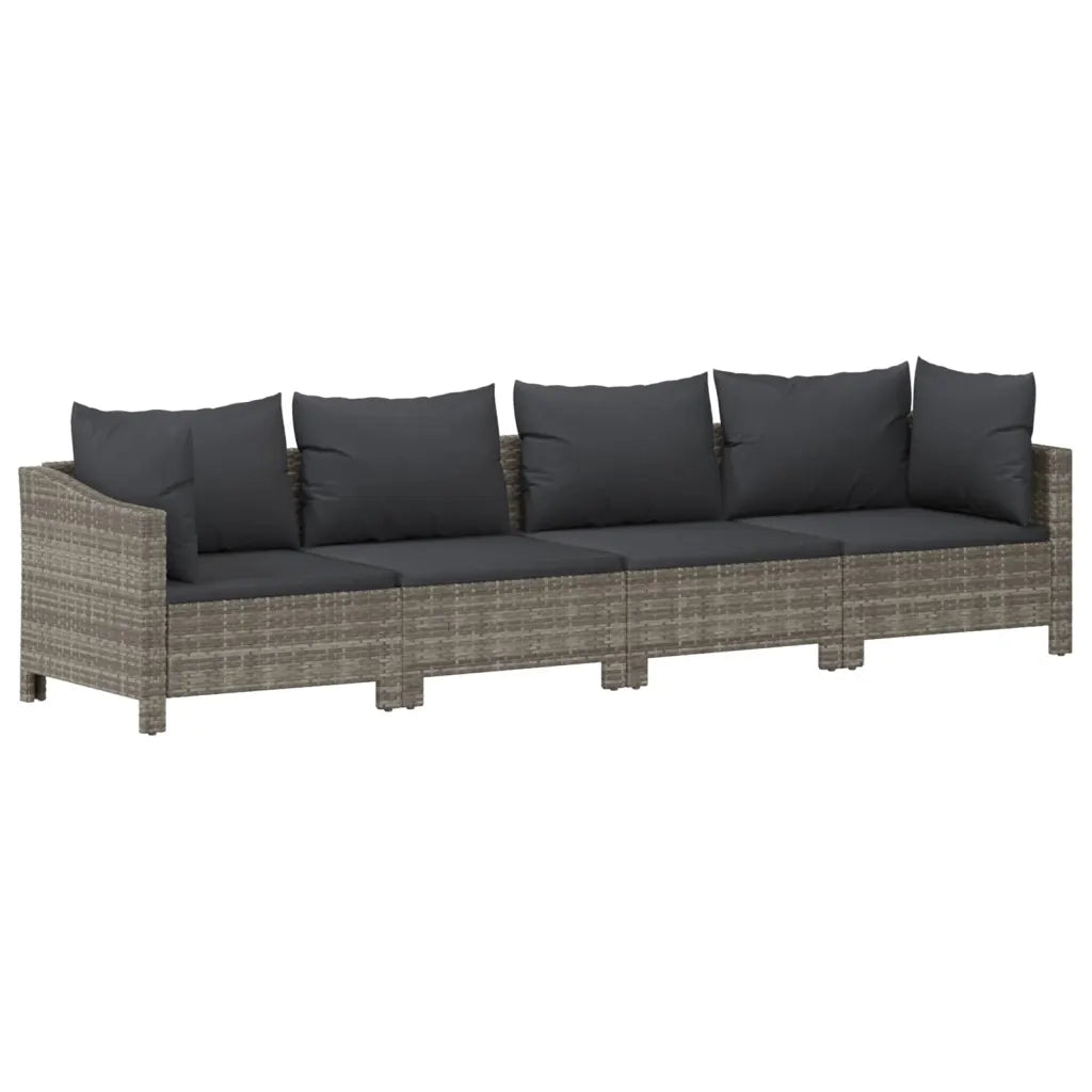 Set Divani da Giardino 9 pz con Cuscini in Polyrattan Grigio 3187268