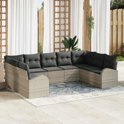 Set di divani con cuscino Grigio chiaro Rattan in Polipropilene 3346202