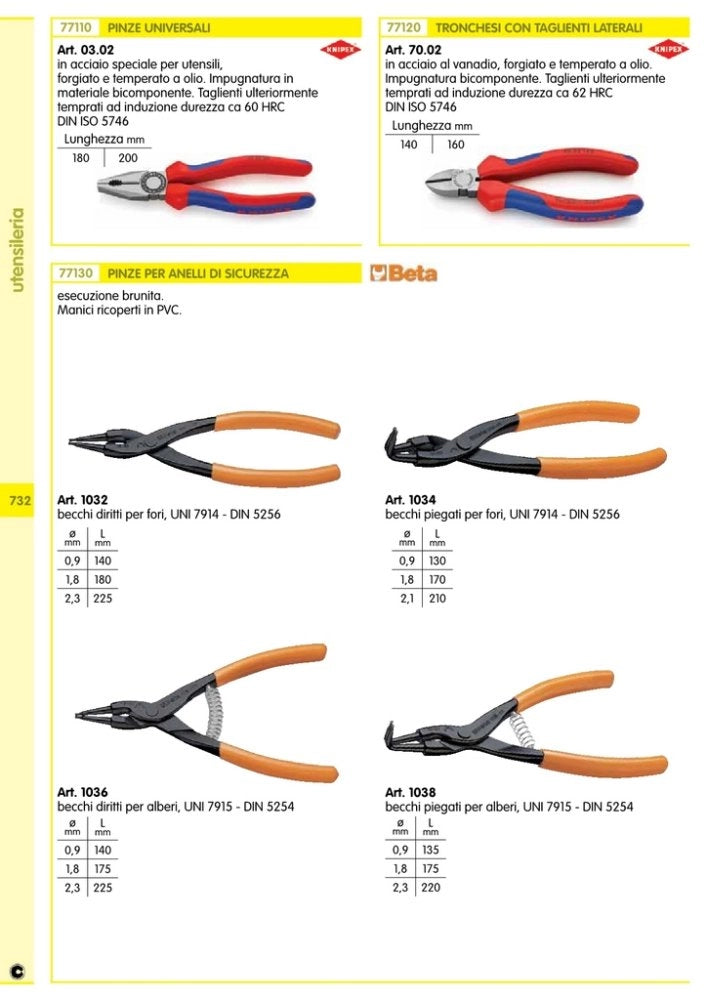 1pz knipex pinza univ. art. 03.02 mm 200 cod:ferx.92361