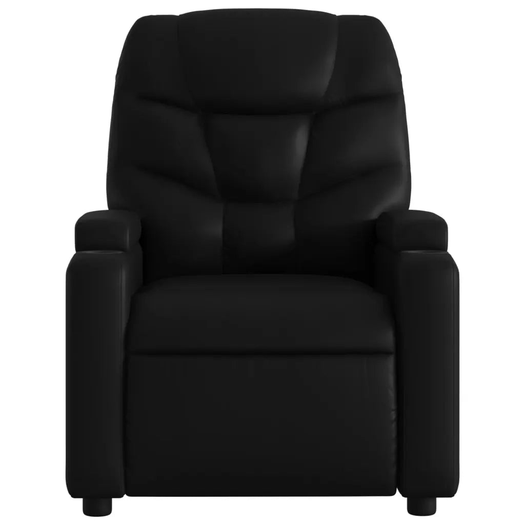 Poltrona reclinabile massaggiante in Similpelle Nera 3205643