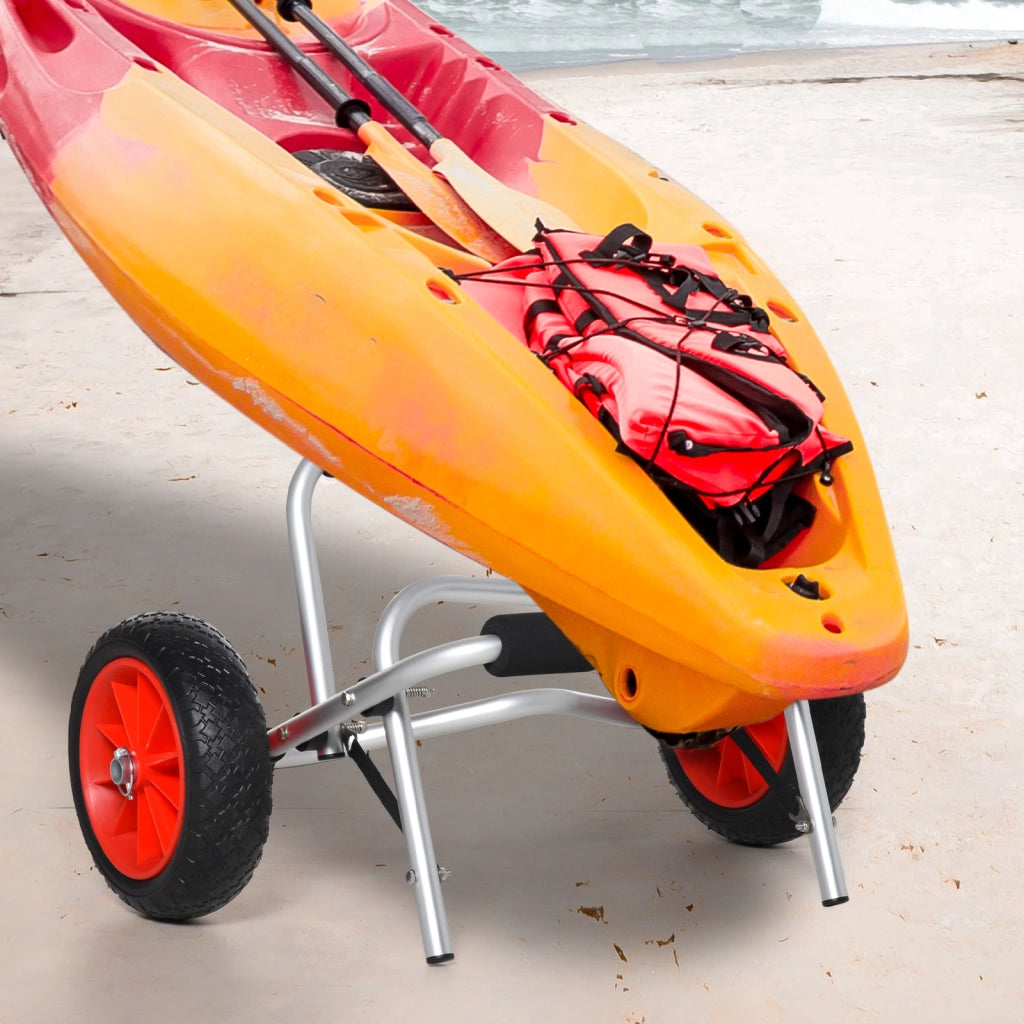 Carrello Pieghevole per Canoa Kayak Surf ¨C Xylo ¨C Alluminio Argento 75kg 68x44,5x40cm
