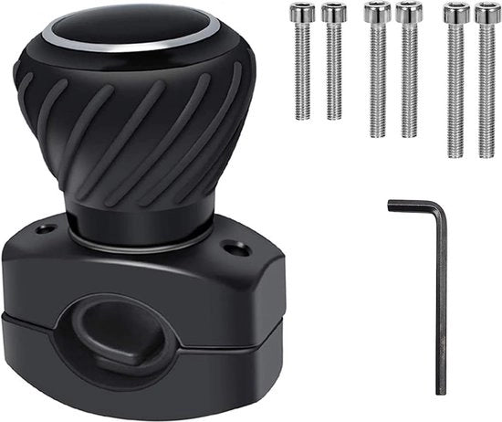 Spinotto di sterzo universale per auto camion trattore forklift ecc. nero (1)