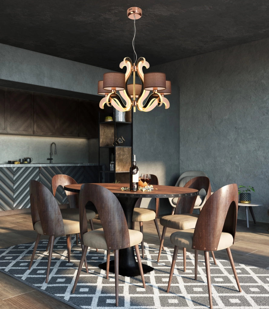 Lampadario Candellux Ambrosia 35-33918 LED E14 rame