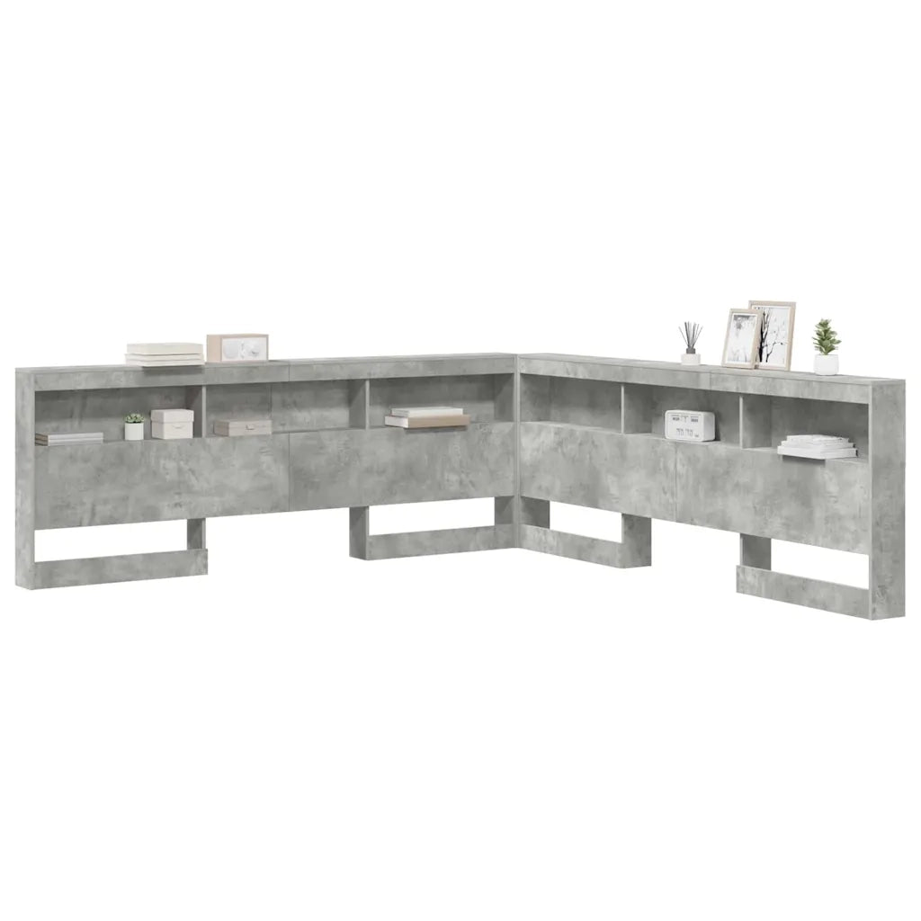 Testata contenitore Grigio cemento 200 cm Legno multistrato 3335472