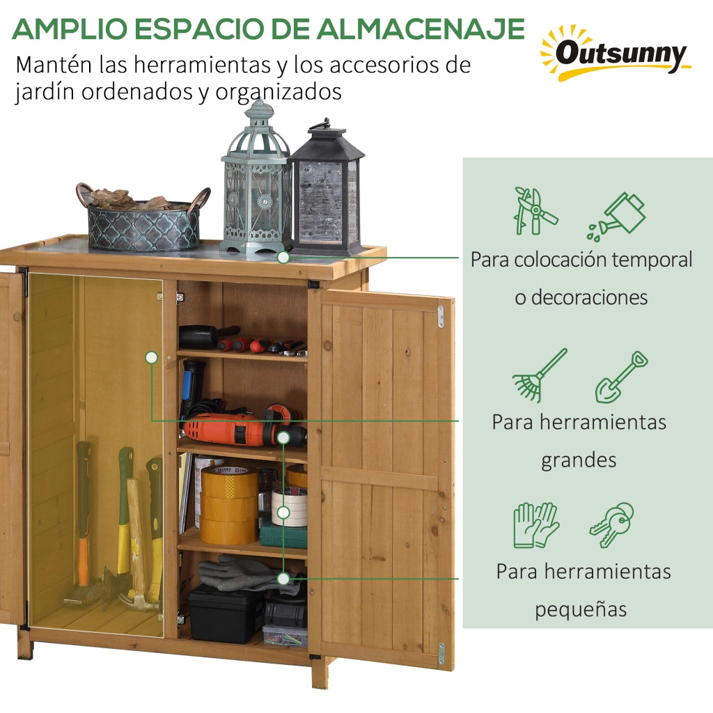 Armadio da Giardino 4 Ripiani ¨C Zephmum ¨C Legno 75x40x90 cm