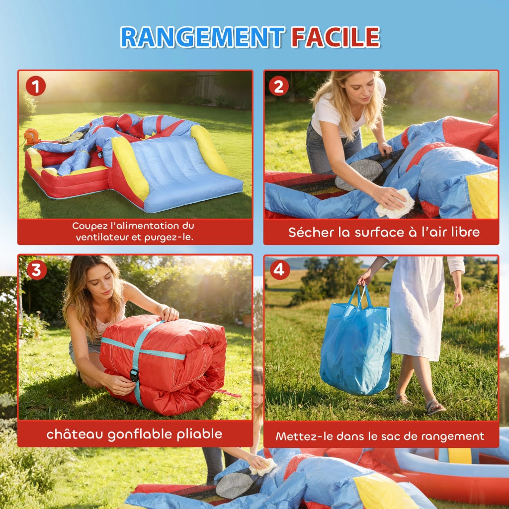 Castello gonflabile con toboga e trampolino ¨C Minimal ¨C multicolore