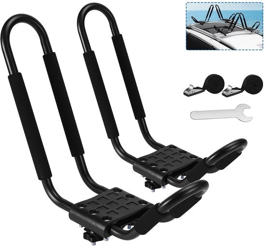 Sostegno per Kayak Universale a J-Bar - Materiale Resistente all'Usura/Ferro - Installazione Facile - Duraturo/Waterproof - Adatto per Kayak/Canoti