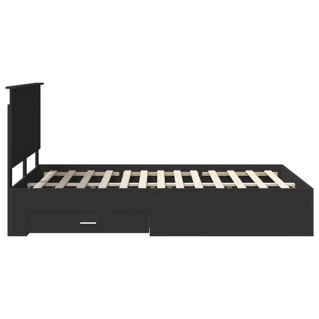 Letto matrimoniale | Letto per adulti | Struttura del letto Nero 135 x 190 cm Legno multistrato