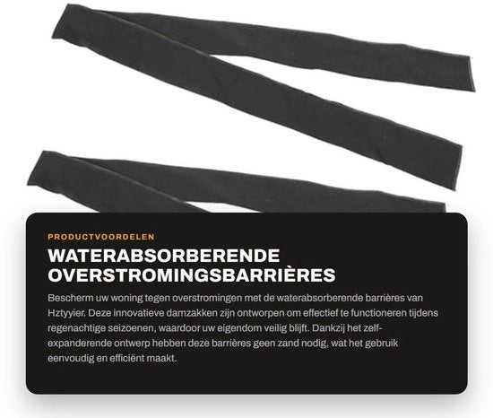 Barriera di Protezione Antifurto Hermetica - Idonea per Porte/Fenestre - Doccia con Materiale Assorbente - Espansione Automa - Impermeabile - Flessibile - Protezione per Eventi di Inondazione