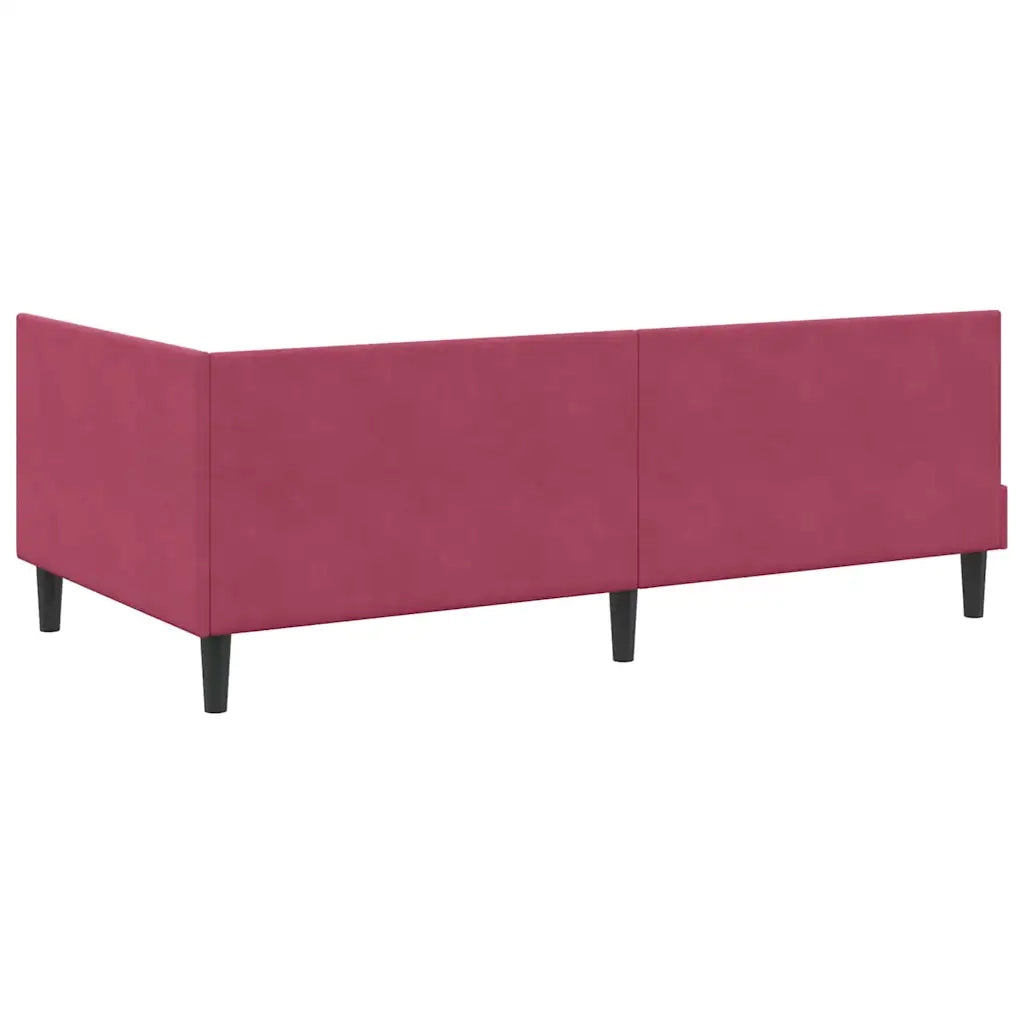 Cornice del letto ad angolo Rosso Vino 80 cm x 200 cm Velluto 42016210