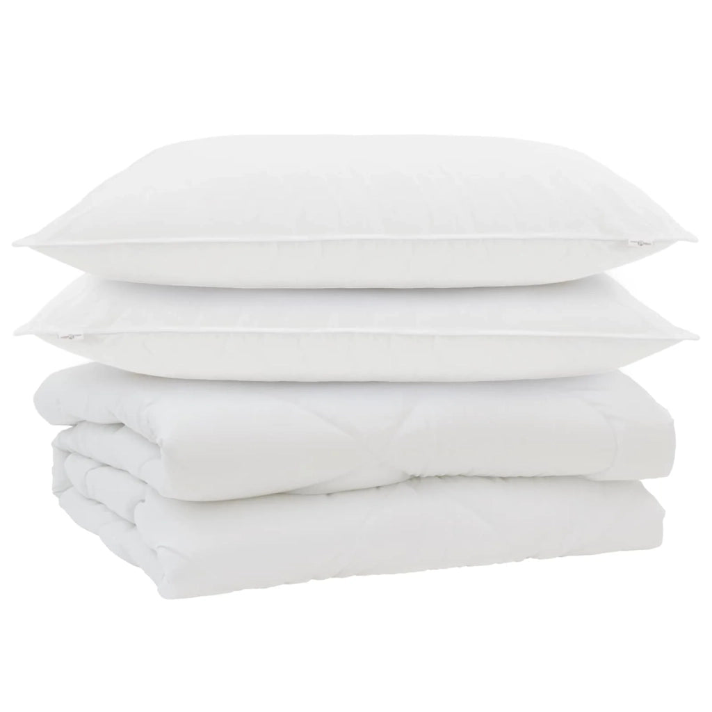 Piumone con cuscino 3 pcs Bianco Microfibra 3377383
