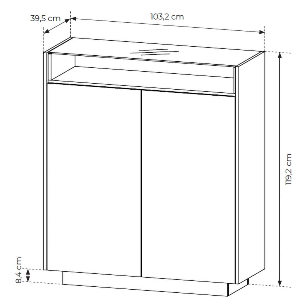 Madia Halane, Credenza 4 Ripiani, 103x40x119h cm Beige