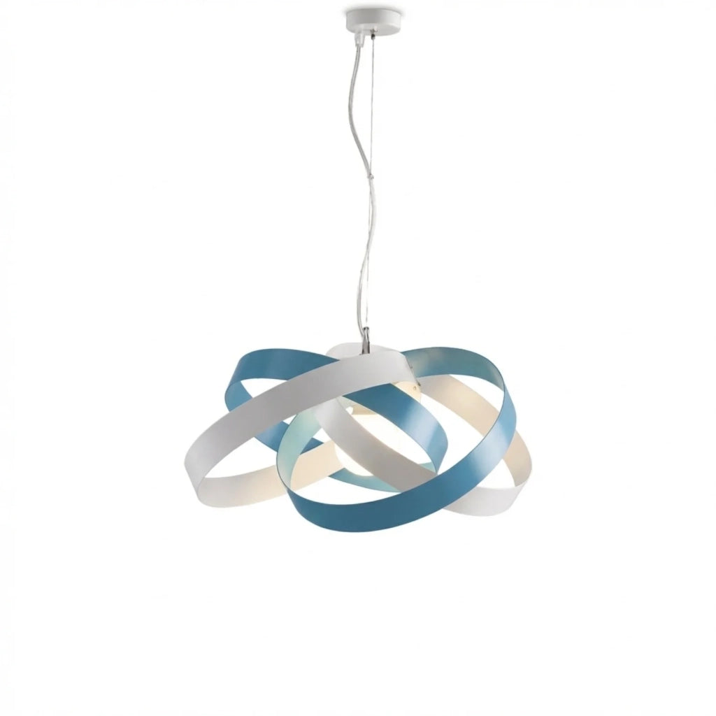 Sospensione Vertigo 1 Luce Bianco e Azzurro LuceArt Classic