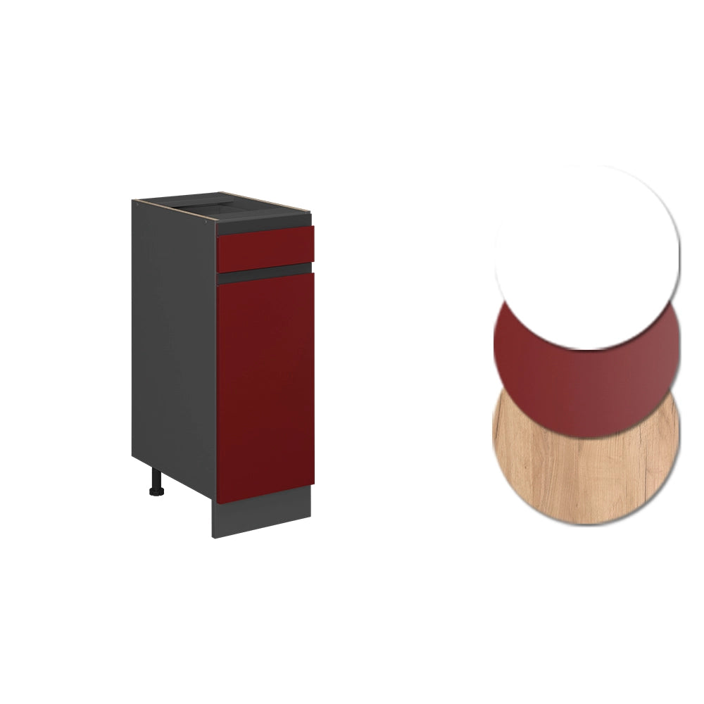Vicco Mobiletto base per cucina Rosso 30 cm PL Marmo