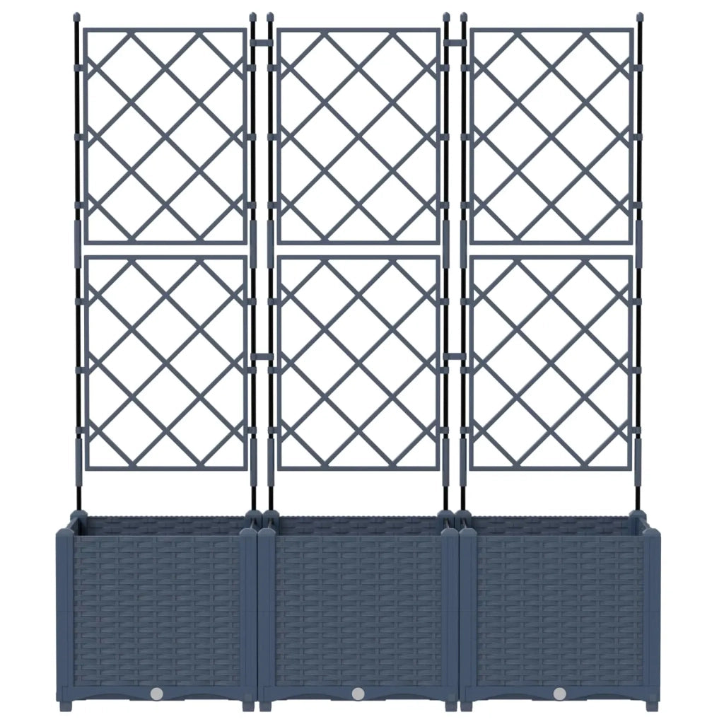 Vaso da giardino 3 pcs Grigio 120 x 40 x 143 cm Plastica 42002863