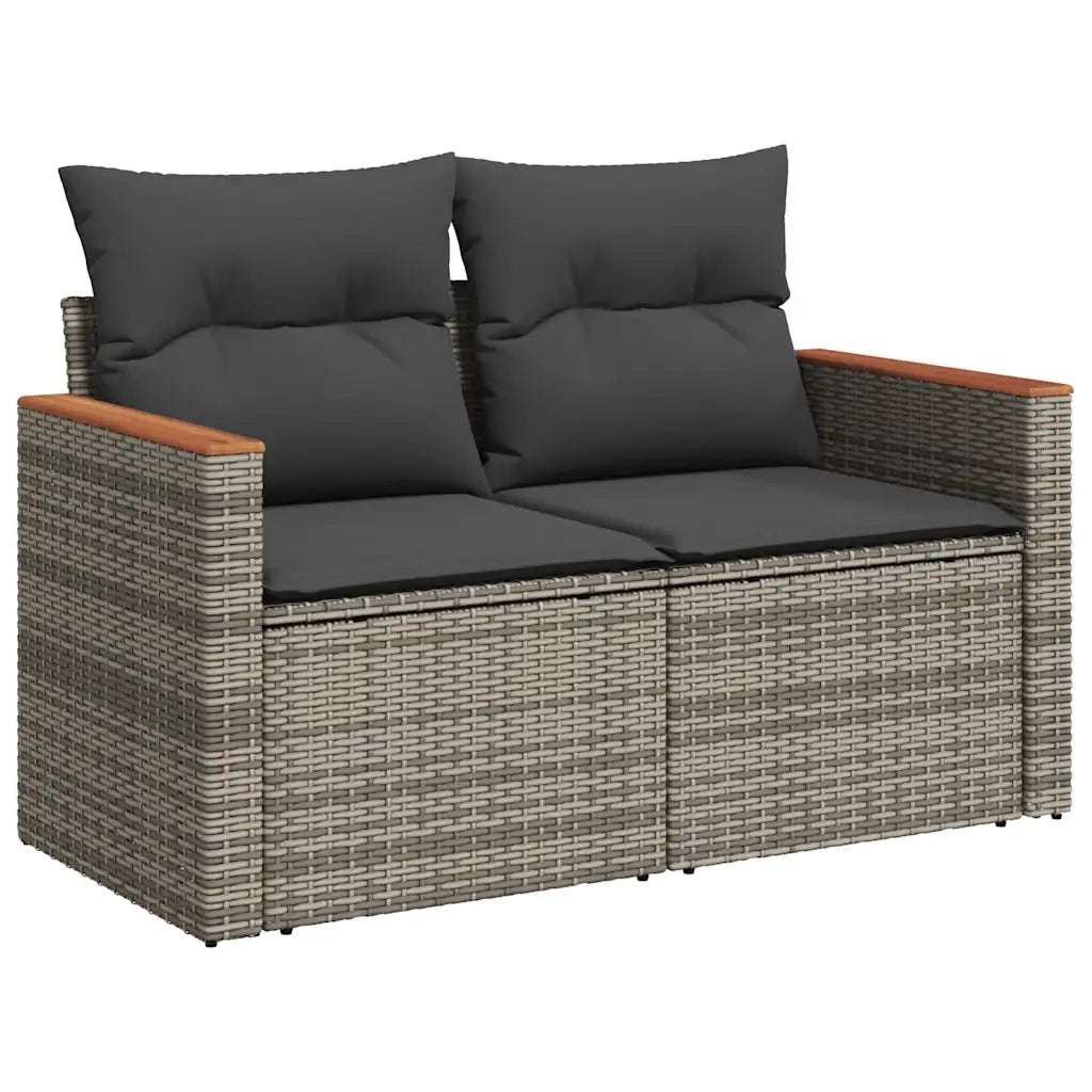 Set Divano da Giardino 6 pz con Cuscini Grigio in Polyrattan 3325917