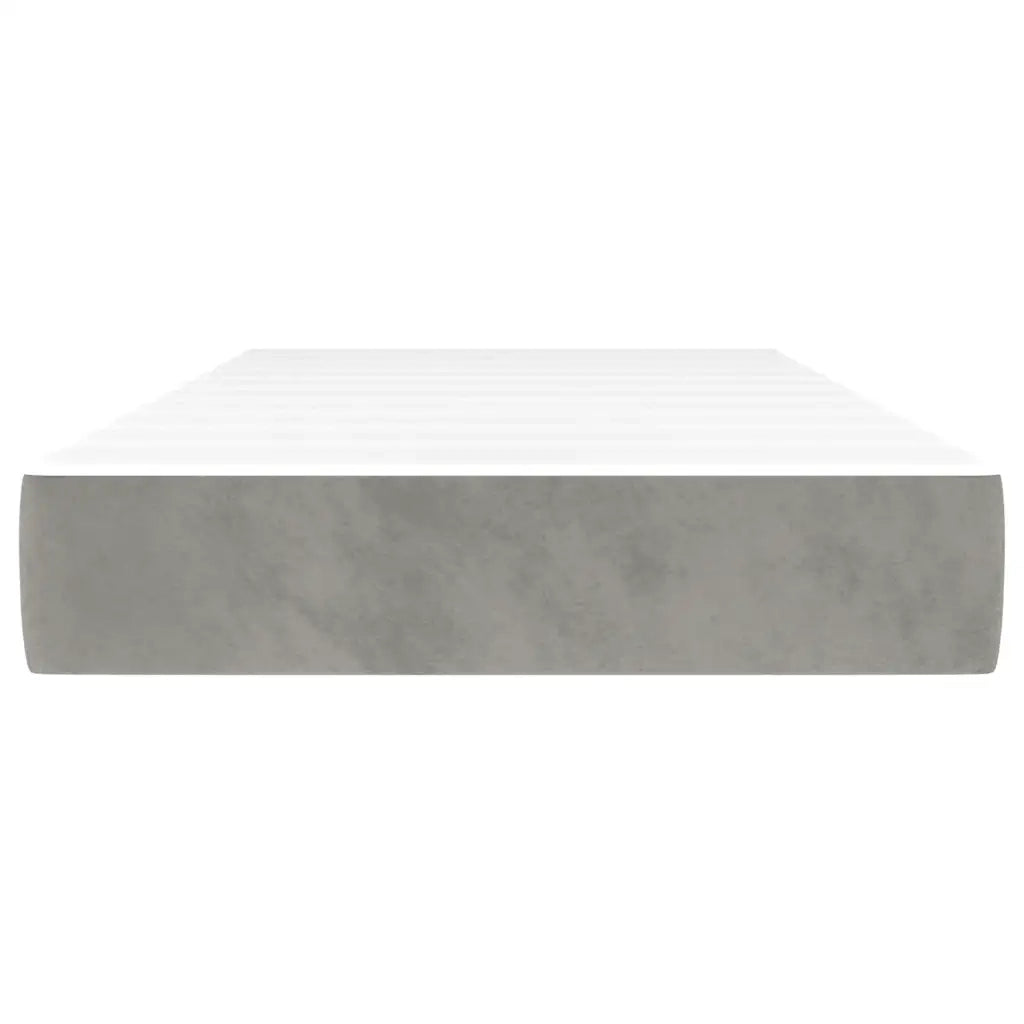 Materasso a Molle Insacchettate Rigidità Media Grigio Chiaro 100x210x20 cm in Velluto 4016570