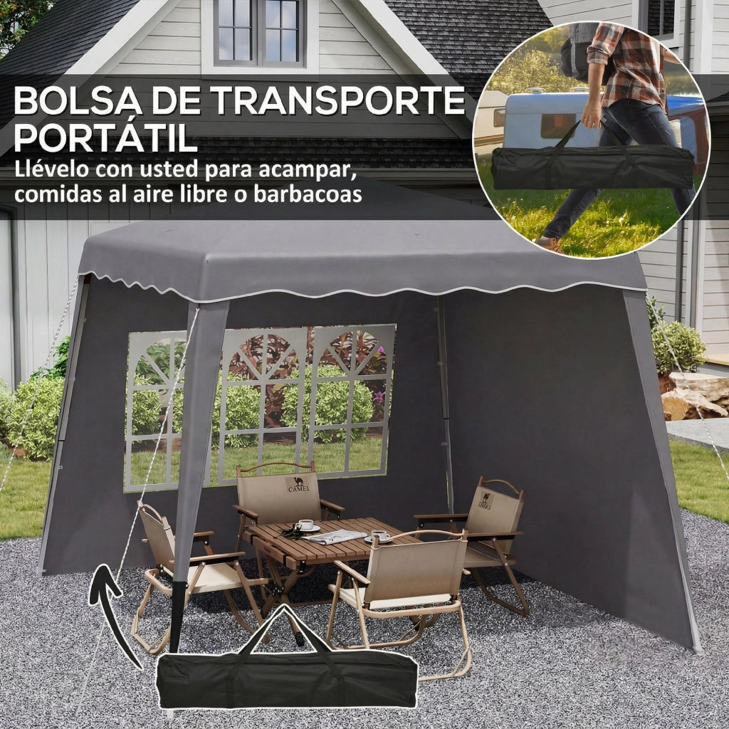 Gazebo Pieghevole Pop-up ¨C Minimal ¨C Grigio 2.89x2.89m