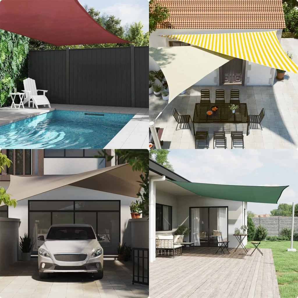 Vela Parasole | Telo Ombra | Vela da ombra solare Giallo e Bianco 8 x 5 m