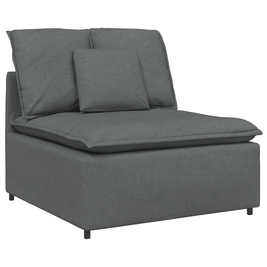 Divano Modulare con Cuscini in Tessuto Grigio Scuro 3321268