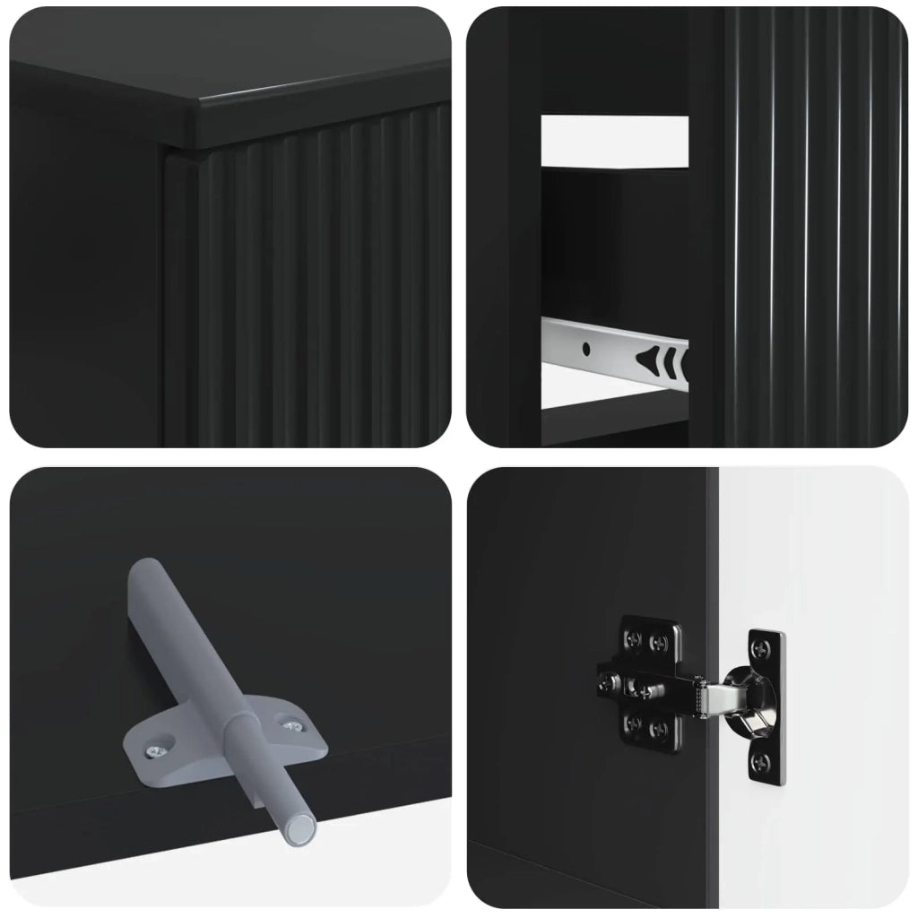 Set di armadietti da bagno in 3 pezzi ARNHEM Nero 3417766